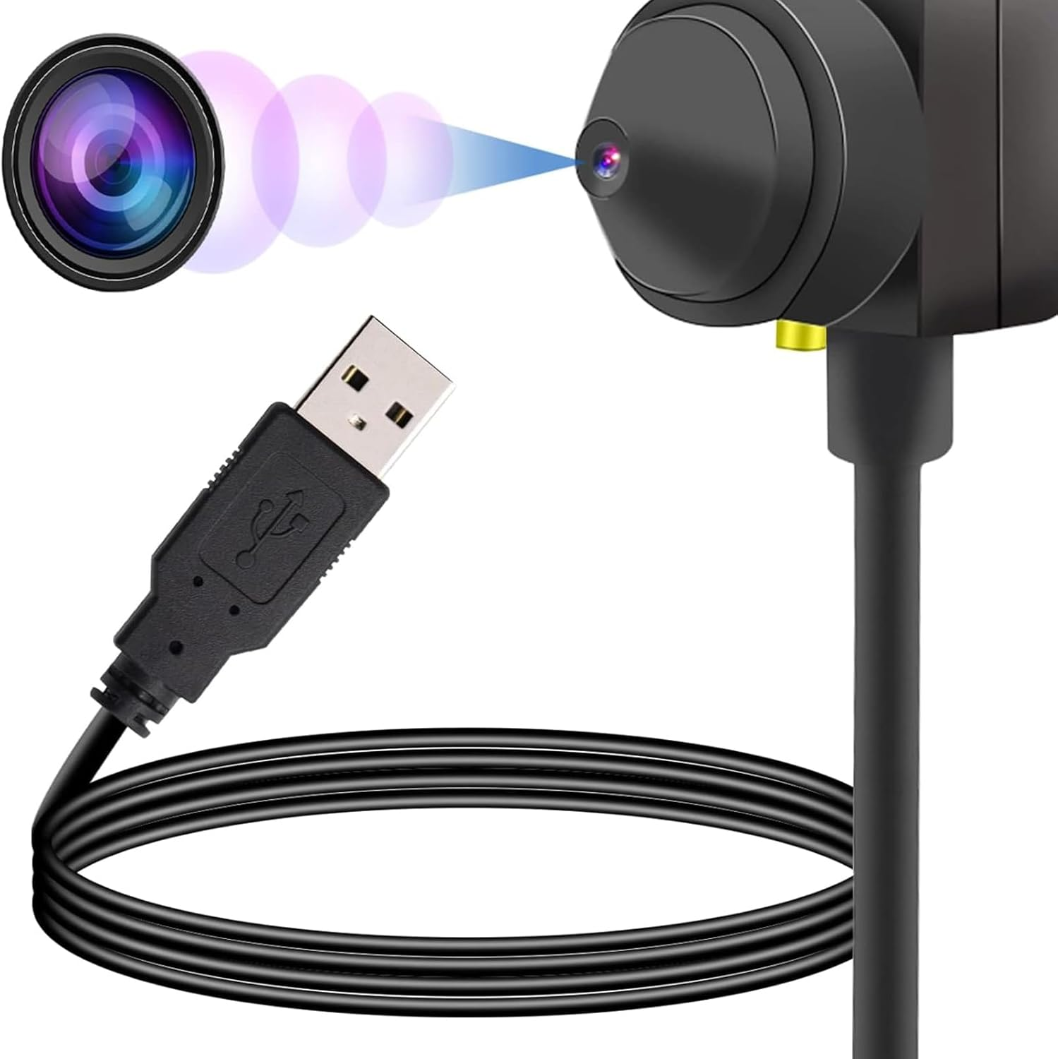 Center Cam Middle Screen Webcam, 1080P USB Webcam, Eye to Camera USB PC Webcam, Built in Microphone, for Youtube Meetings, Zoom, Conference
