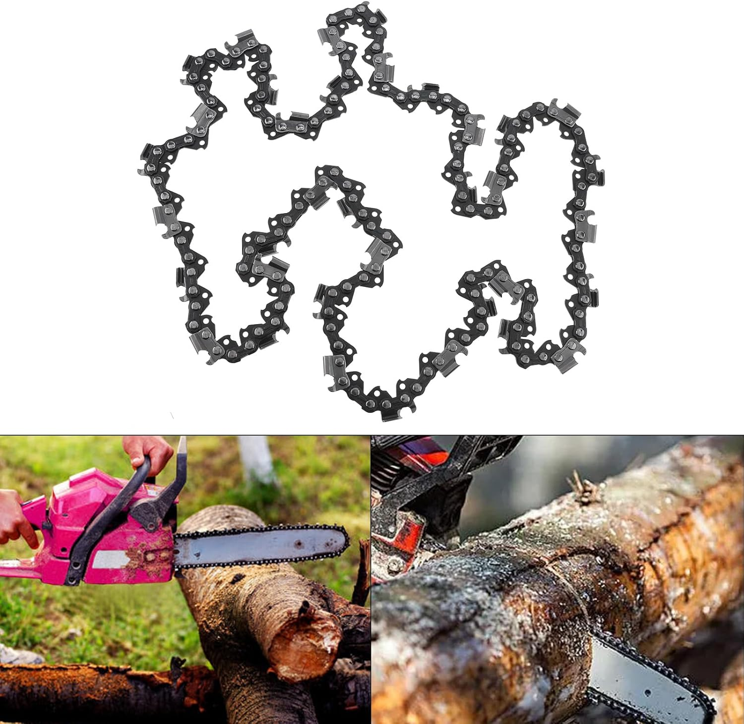 Windance 3 Pack, 18Inch Gauge 72 Drive Link Chainsaw Chain Fit for Husqvarna/Dolmar/Jonsered, Heavy Duty Carbon Steel Saw Chain image number 4