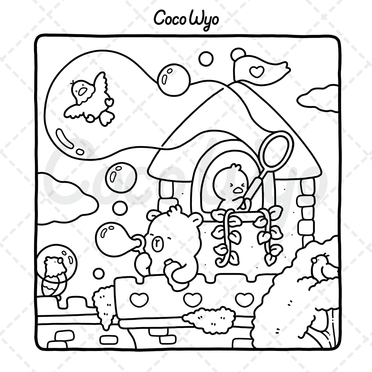 Little Cuddles: Coloring Book for Adults and Teens Featuring Cute Animal Friends for Relaxation image number 3
