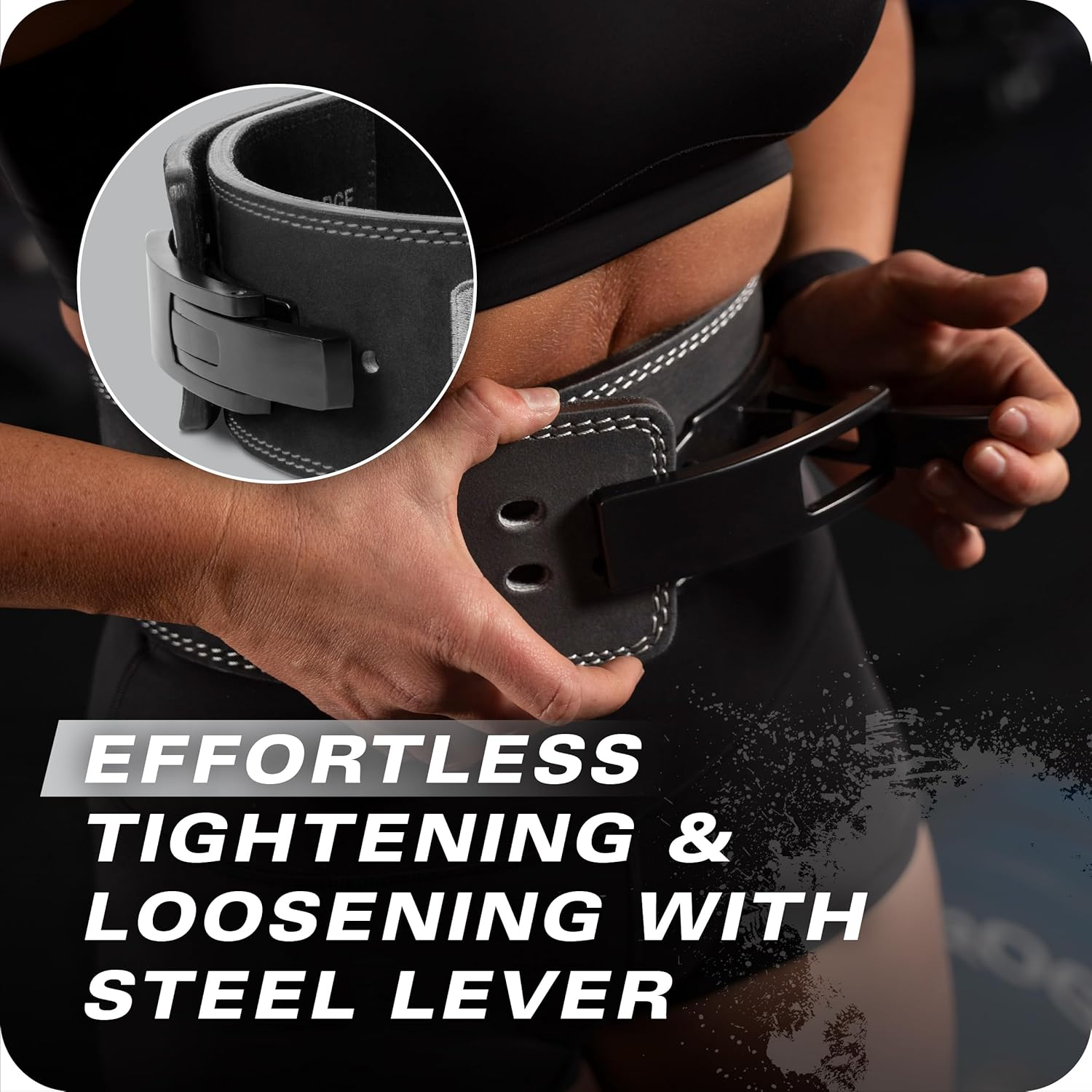 'Heavy Duty 10Mm Lever Belt for Powerlifting - IPF Approved, 4'' Wide, Adjustable Steel Lever Tensioning, Comfort Fit with Suede Lining, Durable Core Support for Heavy Lifting' image number 6