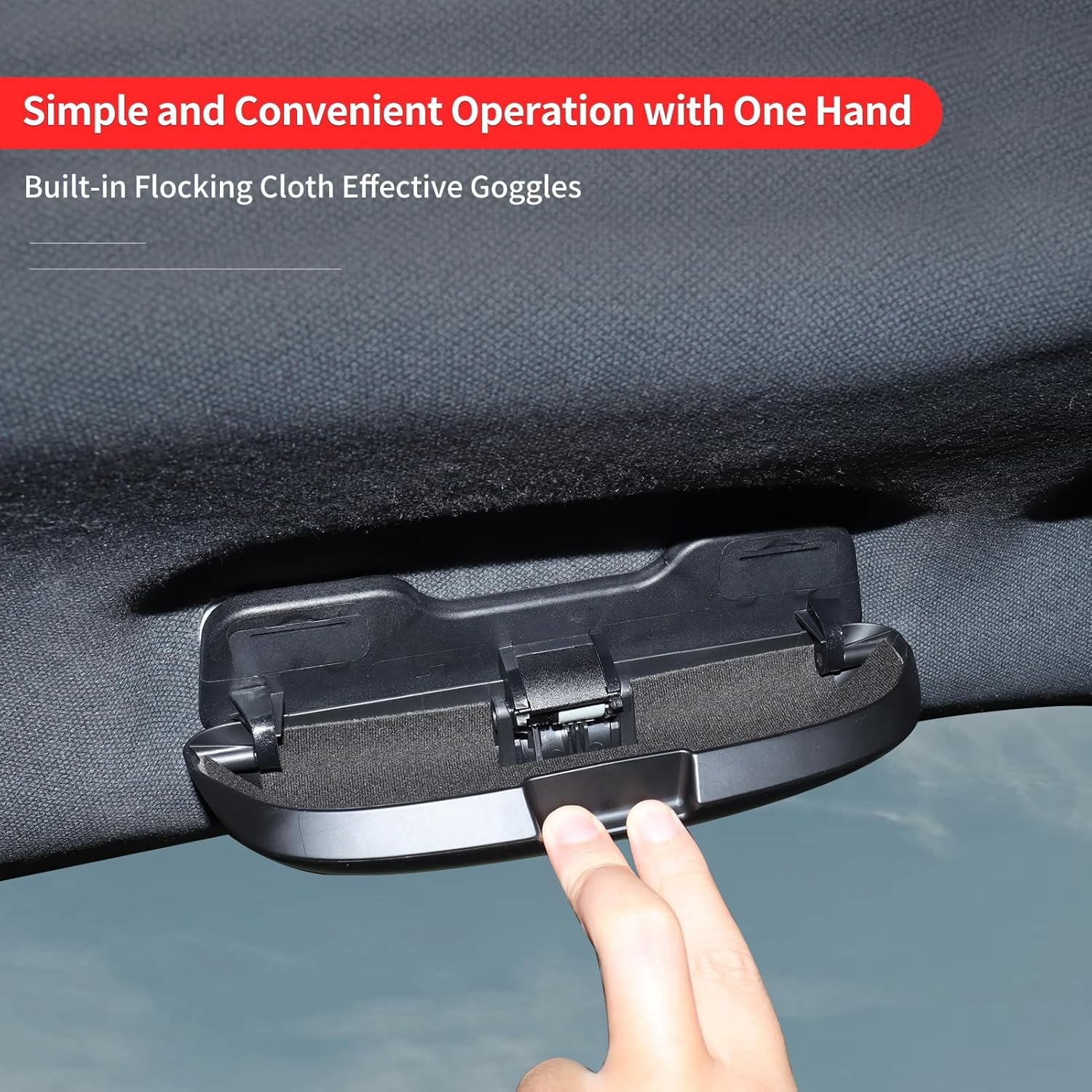 Car Glasses Case for 2024 2025 Toyota Land Cruiser Prado 250 1958 Lc250 J250 Car Glasses Frame Storage Box Sunglasses Accessories Interior Modification (Black) image number 3