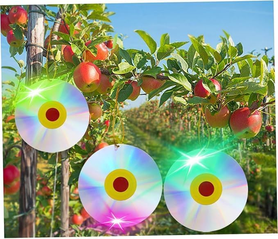 Ksngtixe 4Pcs Reflective Bird Scare Discs, Wind-Activated Deterrent for Pigeons/Ducks/Crows, Double-Sided Outdoor Garden Decor, Rotating Bird Repellent for Yard & Farm