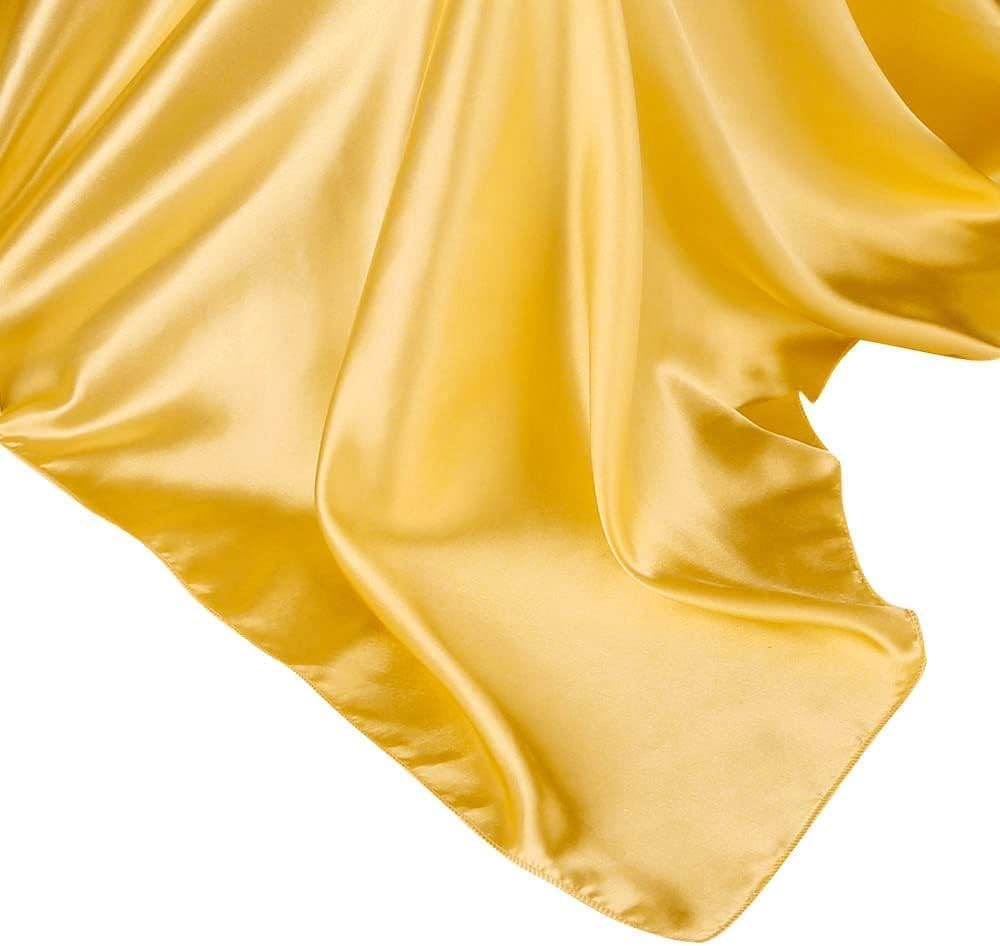 2 Pack Satin Smooth Fabric Table Cover Premium Table Cloth Bright Silk Rectangle Tablecloth for Wedding Banquet Party Events Dining Premium Tablecloth for Wedding/Banquet/Restaurant (Gold, A) image number 1