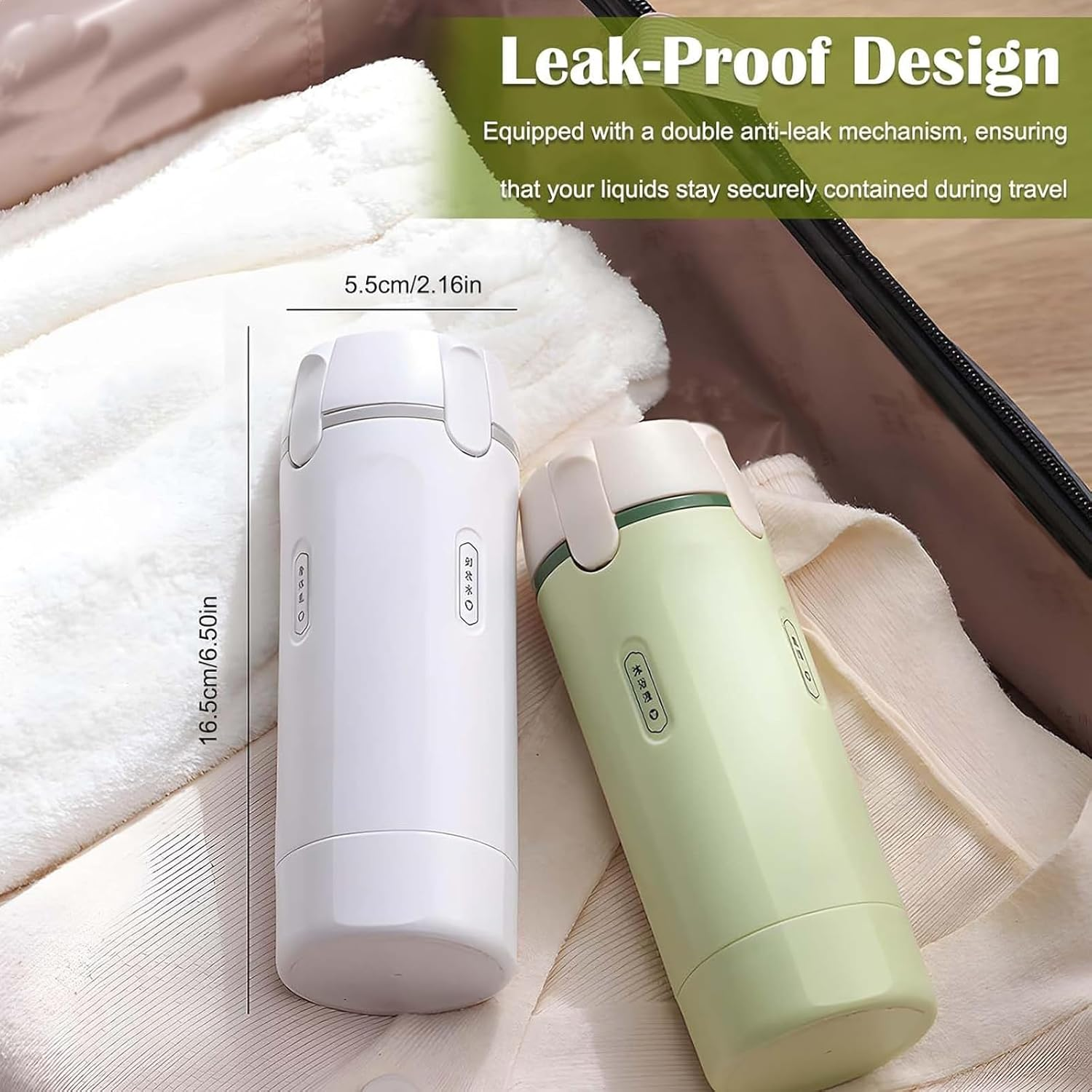 4 in 1 Travel Dispenser Bottle, Portable Containers for Shampoo Lotion Conditioner Cream, Transparent with Scale and Label for Business Trips Gym Camping (White)