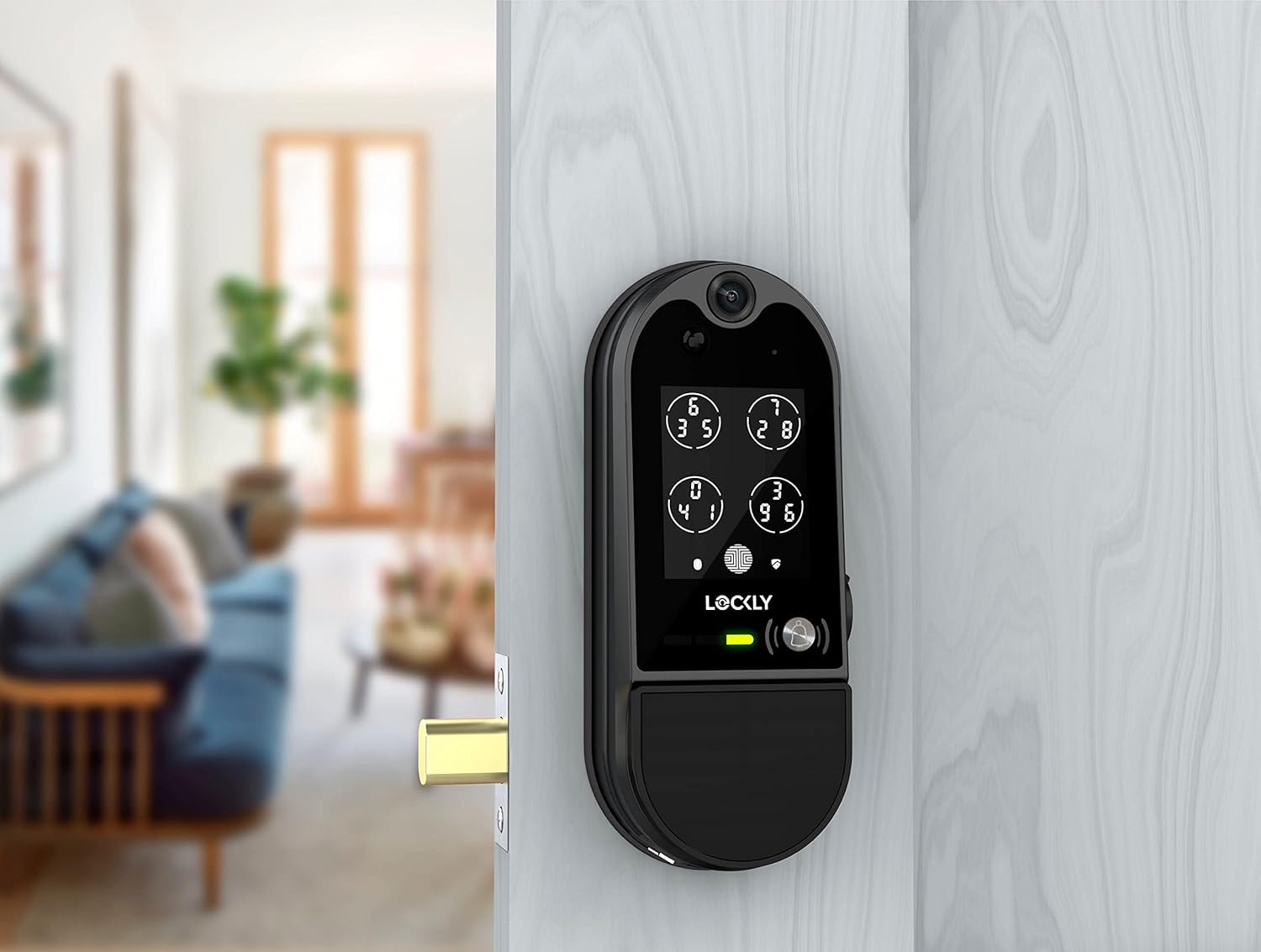 Lockly Smart Lock. Wifi Video Smart Lock, Keyless Entry Fingerprint Access. Vision Elite Deadbolt Digital Front Door Lock Matte Black image number 3