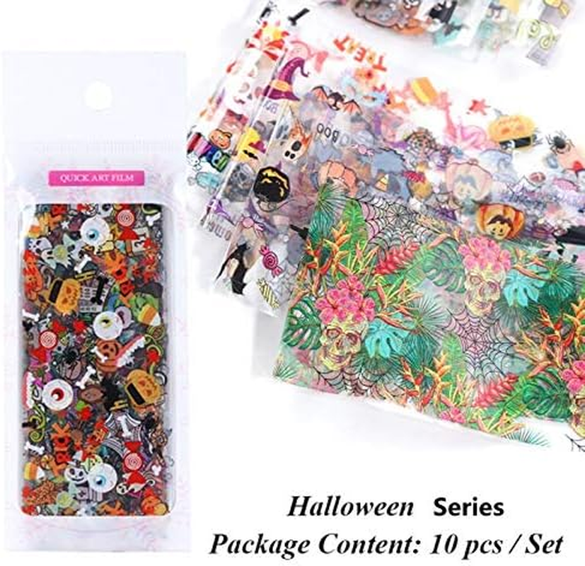 10Pcs Halloween Style Nail Sticker Decal DIY Nail Art Sticker Decoration Supplies 20Cmx4Cm Zhengpingpai image number 3