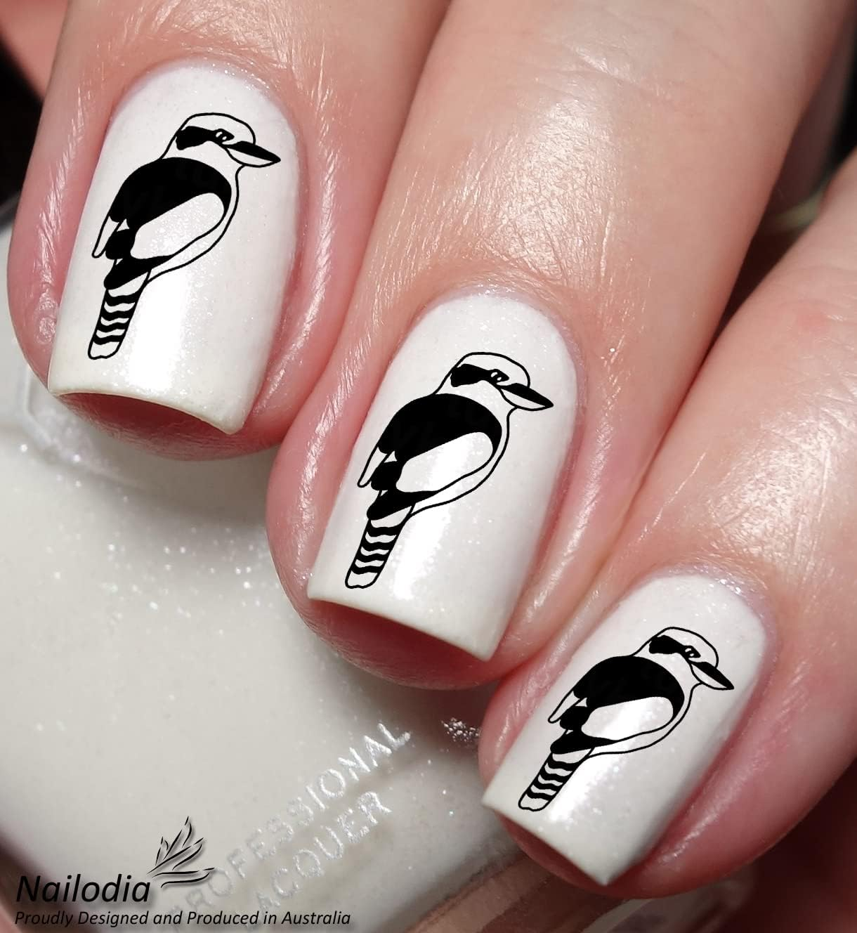Cute Kookaburra Bird Nail Art Decal Sticker image number 5