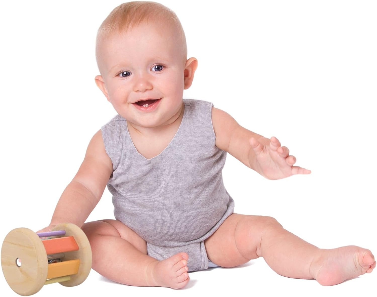 1Pc Wooden Bell Rattle AS/NZS 8124 Certified Baby Toy for Tummy Time, Sensory Play & Motor Skill Development Natural Montessori Inspired for Infants & Toddlers image number 1