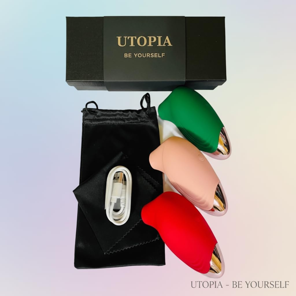 UTOPIA Rechargeable Clitoral Sucking Vibrator for Women &ndash; Waterproof Silicone Suction Massager &ndash; Portable Adult Sex Toy for Clit & Nipple Stimulation &ndash; Quiet USB Charging (Green) - Green image number 5