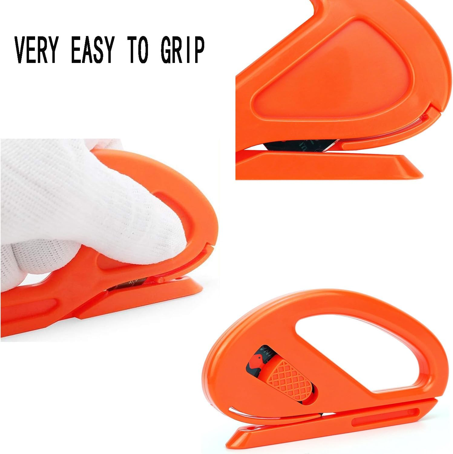 Tjhypenete 2 Pcs Wrapping Paper Cutter with 10 Replaceable Razor Blades, Sliding Gift Wrap Cutter Tool, Safety Craft Vinyl Film Cutting Knife, Car Wraps Knife for Window Tint, Car Wrap, Craft Making image number 6