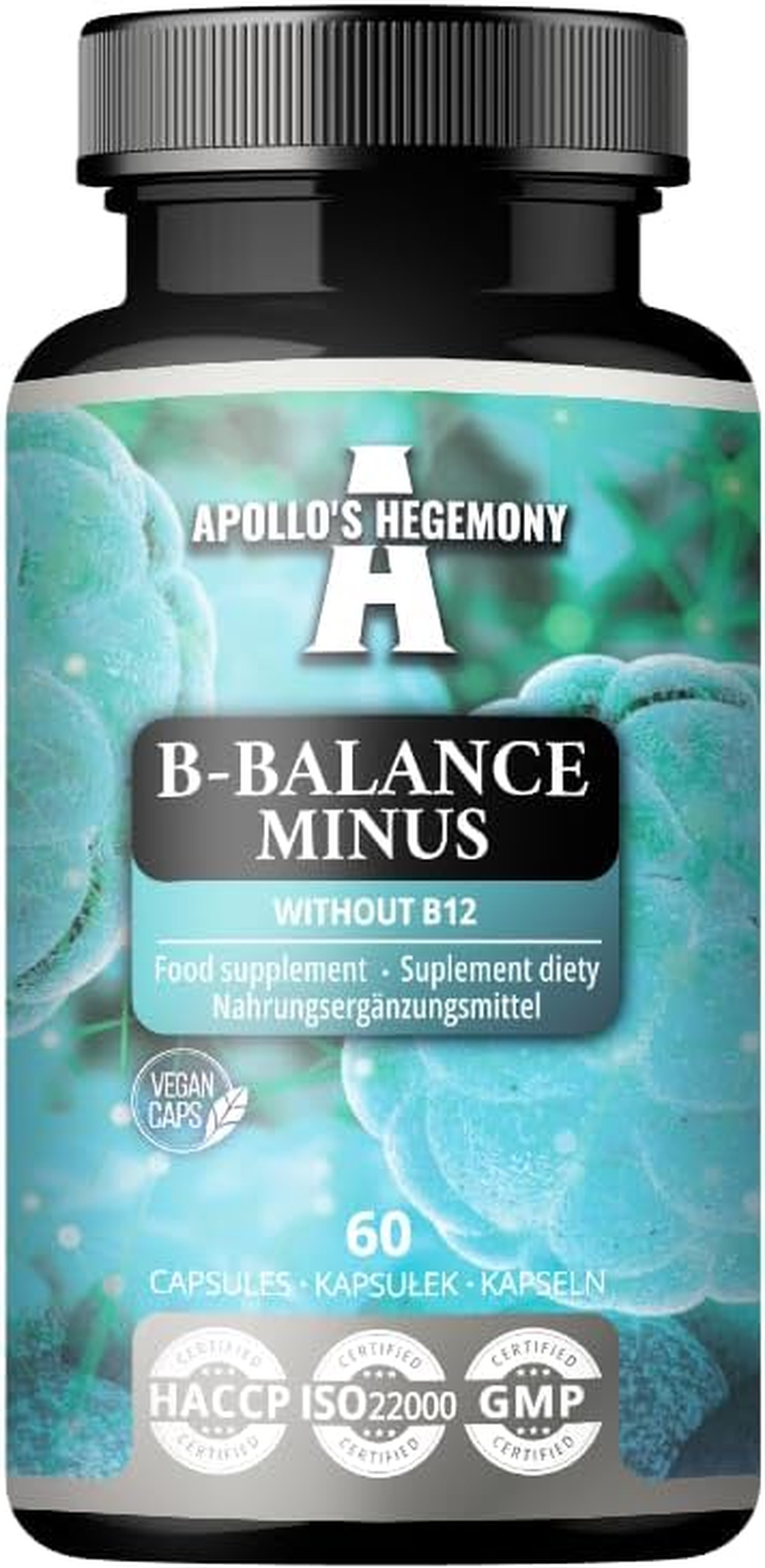 B-Balance minus - 60 Vegan Capsules - excluding B12 for Customized Health Strategies - Comprehensive B-Complex for Metabolism & Nervous System Support - by Apollo'S Hegemony image number 4