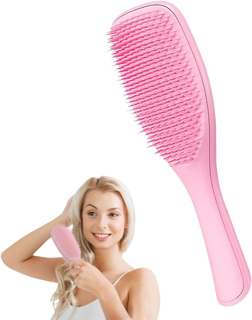 Hair Brush, Pink Detangler, Detangling Brush for Shower, Combing without Pulling, Ideal for Dry & Wet Hair, Ergonomic Handle, Painless Detangling, Ideal for Conditioner Distribution image number 4
