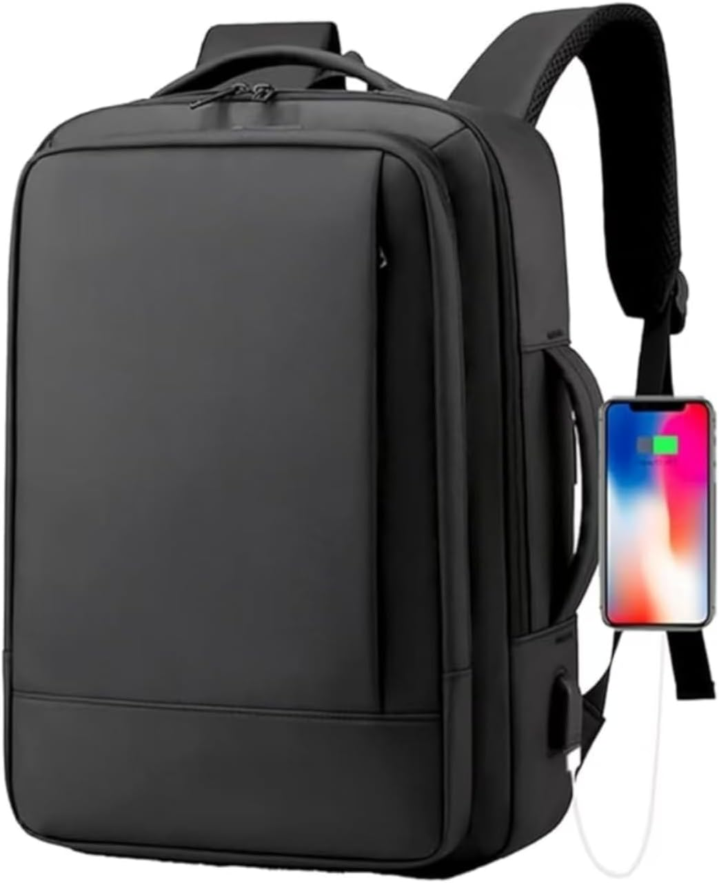 Laptop Backpack for Men, Business Travel Backpack with USB Charging Port, Waterproof Carry on Work Backpack, Portable Computer Backpacks Fits 15.6 Inch Laptop, Black image number 1