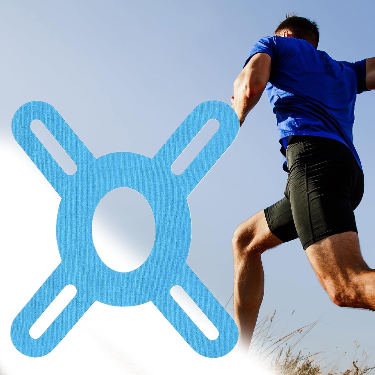 Breathable Precut Sports Athletic Strips Tape Knee Support Stickers, 10Pcs Elastic Athletic Strips Knee Support Patch Stickers, Precut Kinesiology Tape for Knees, Khaki image number 3