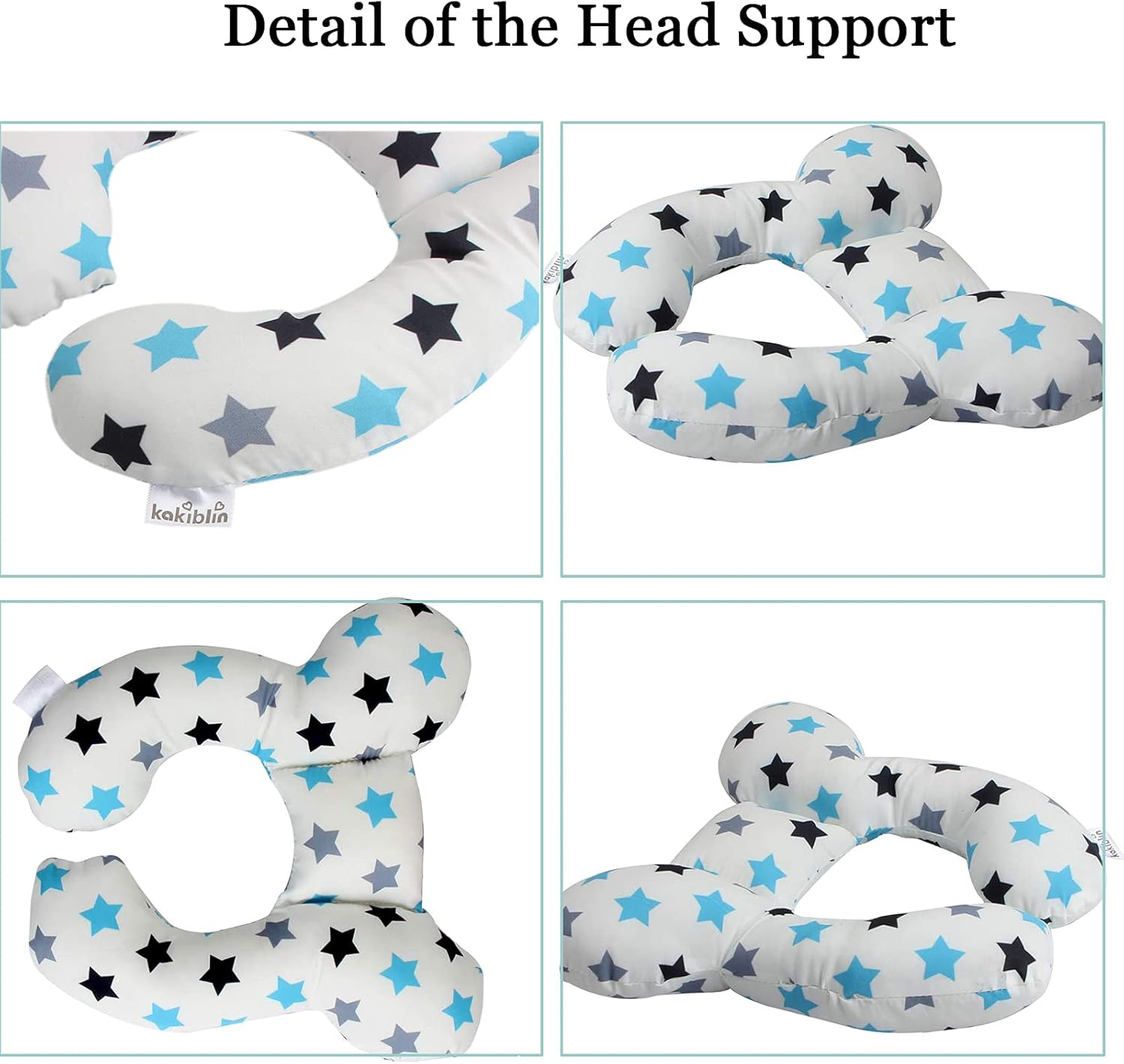 Baby Travel Pillow Toddler Head and Neck Support Pillow for Baby Pushchair,Car Seat,Travel(White) image number 4
