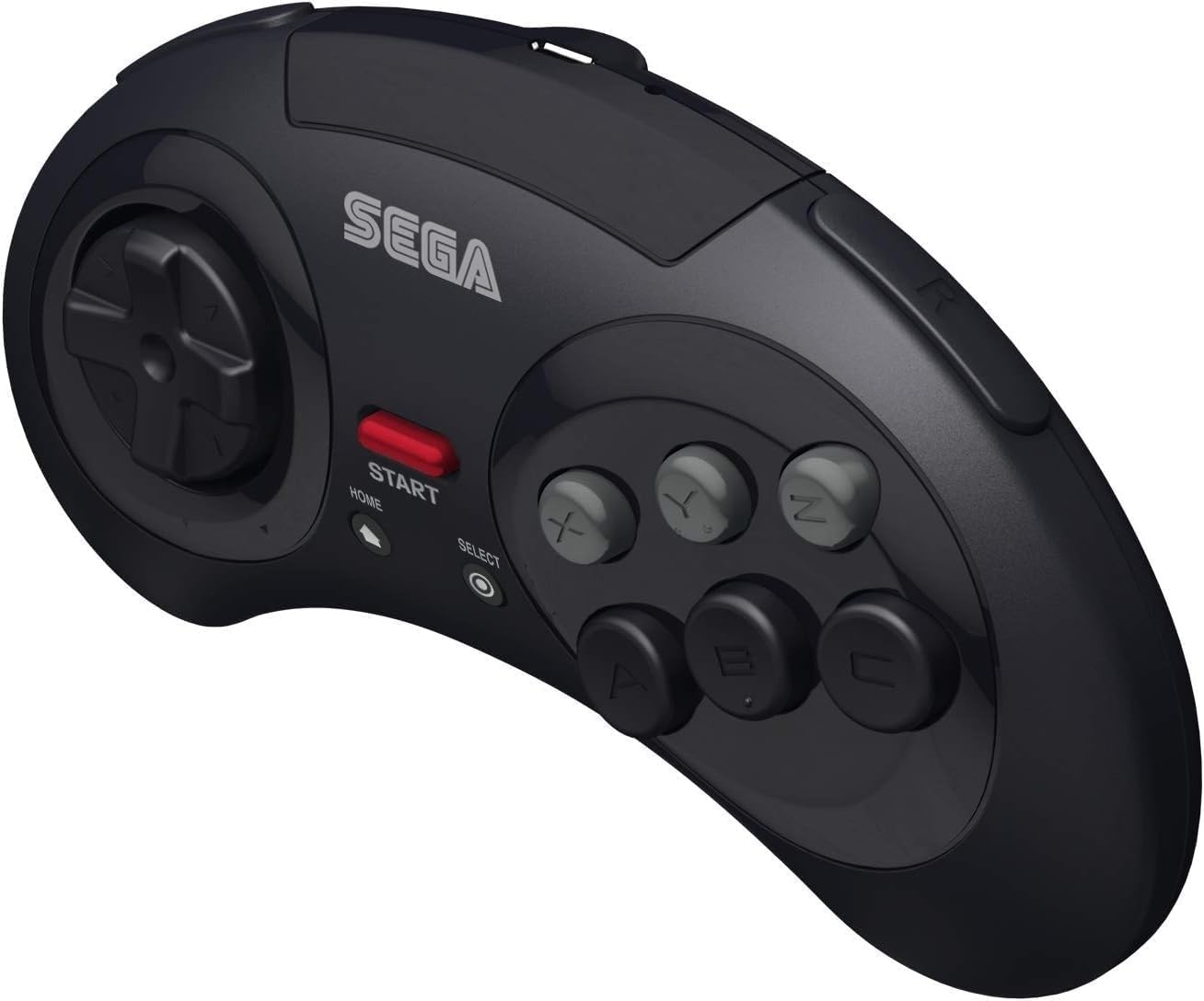 Retro-Bit Official SEGA Mega Drive 8-Button 2.4Ghz Wireless Arcade Pad for MEGA DRIVE MINI CONSOLE, Sega Mega Drive Console, PC, Switch, Macos, Playstation 3, Steam, Retropie, Raspberry Pi (Black) image number 1