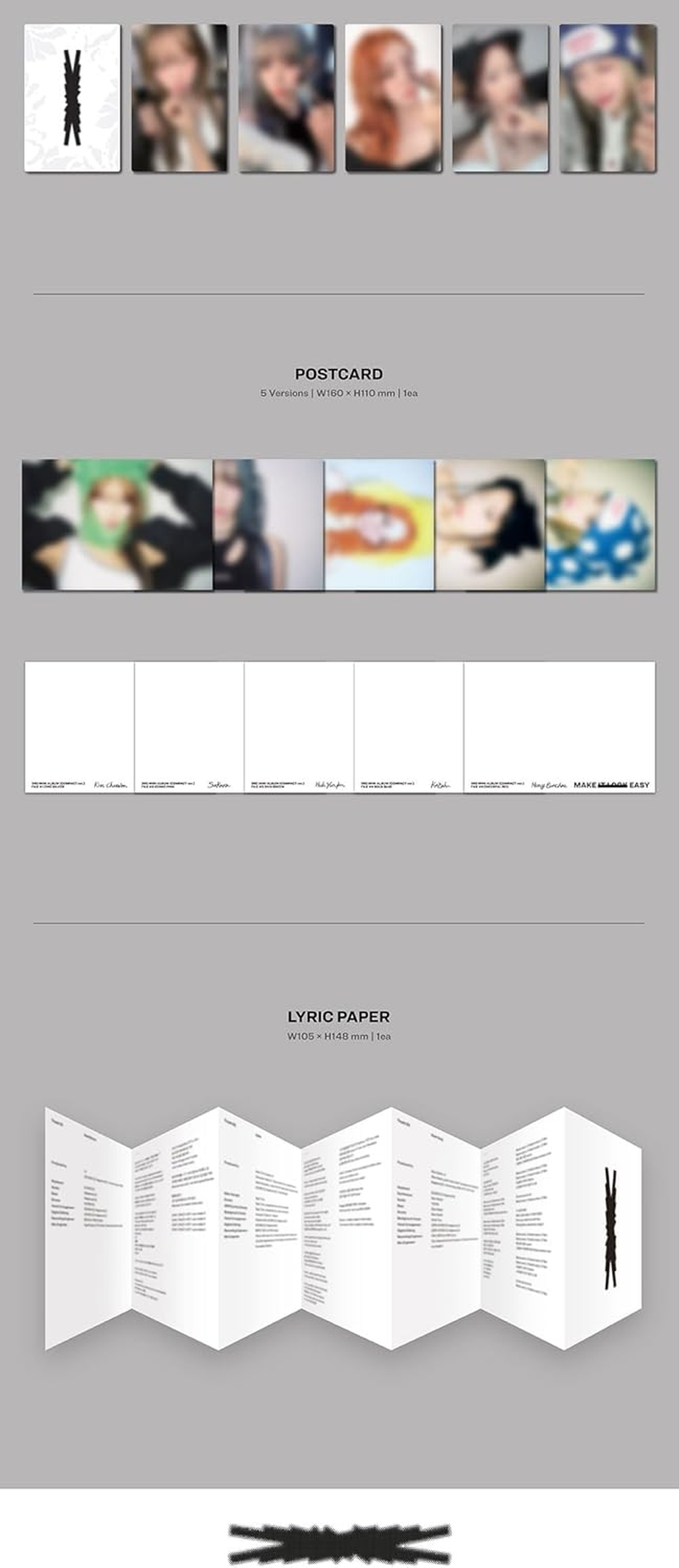 LE SSERAFIM Easy 3Rd Mini Album Contents+Card+Tracking Sealed LSFM (Compact File#4) image number 1