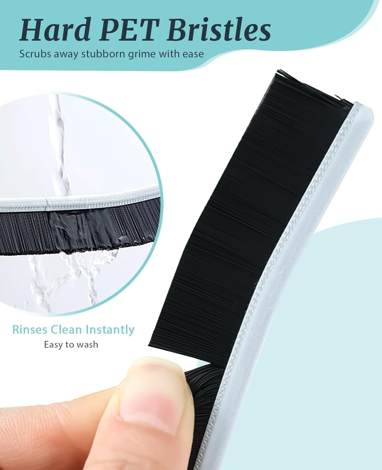 BRARIOS Crevice Cleaning Brush with 15&deg; Angle & Ergonomic Handle Hard Bristles for Stubborn Stains Multi-Surface Scrubber for Bathroom Kitchen Windows (2P) image number 3