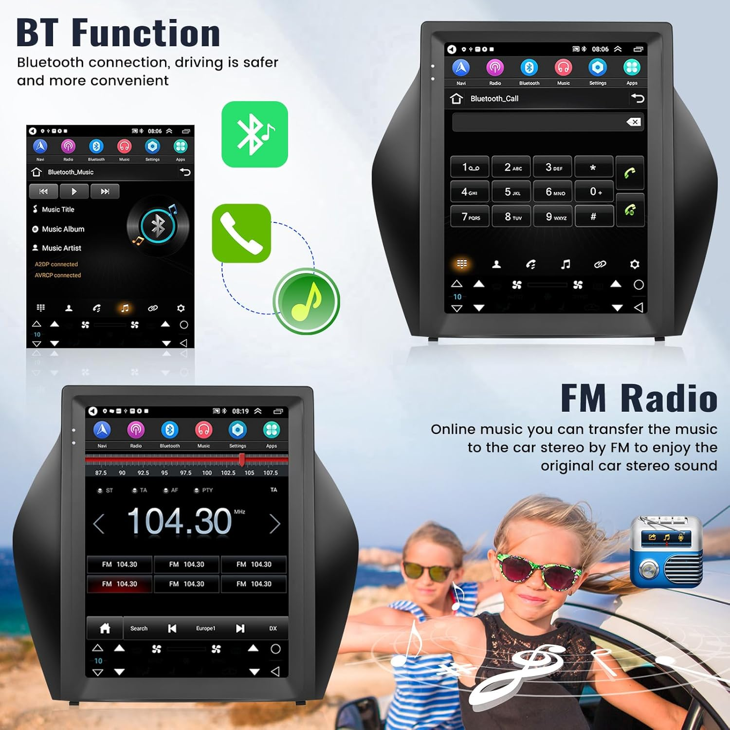 SIXWIN Android Car Stereo for Hyundai IX35 2010-2015 9.7 Inch Touch Screen Car Radio with Wireless Carplay Android Auto 2G+64G GPS Navigation Bluetooth FM Wifi Hifi Backup Camera MIC image number 6