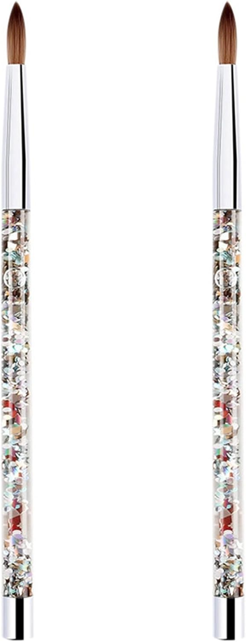 2Pc Kolinsky Sable Acrylic Nail Brush with Liquid Glitter for Nail Art Tool 10 image number 2