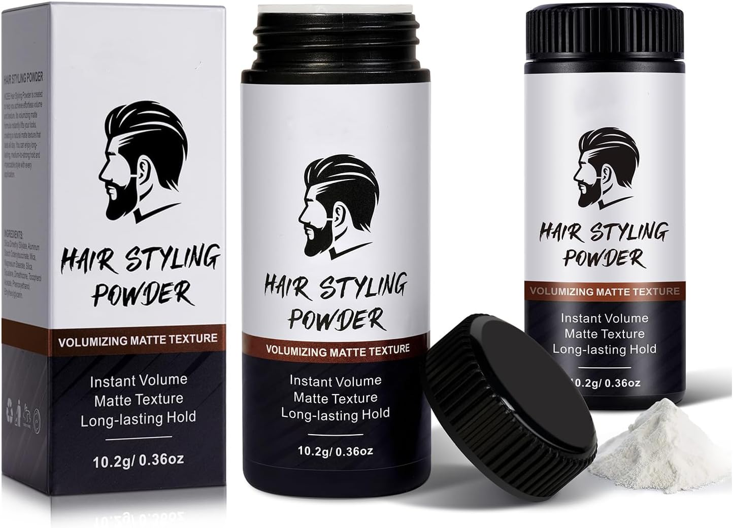 2 Pack Hair Styling Powder, Hair Styling Powder for Men, Texturizing Powder, Adds Volume to Hair, Matte Look and Natural Finish, Easy to Apply image number 2