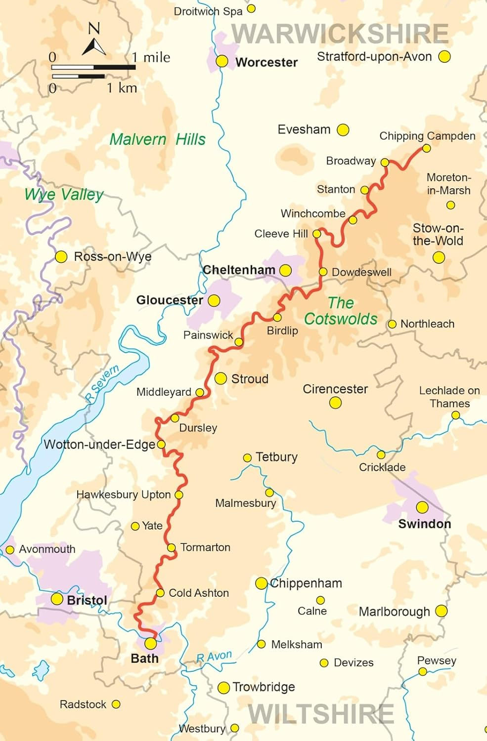 The Cotswold Way: NATIONAL TRAIL Two-Way Trail Guide - Chipping Campden to Bath image number 1