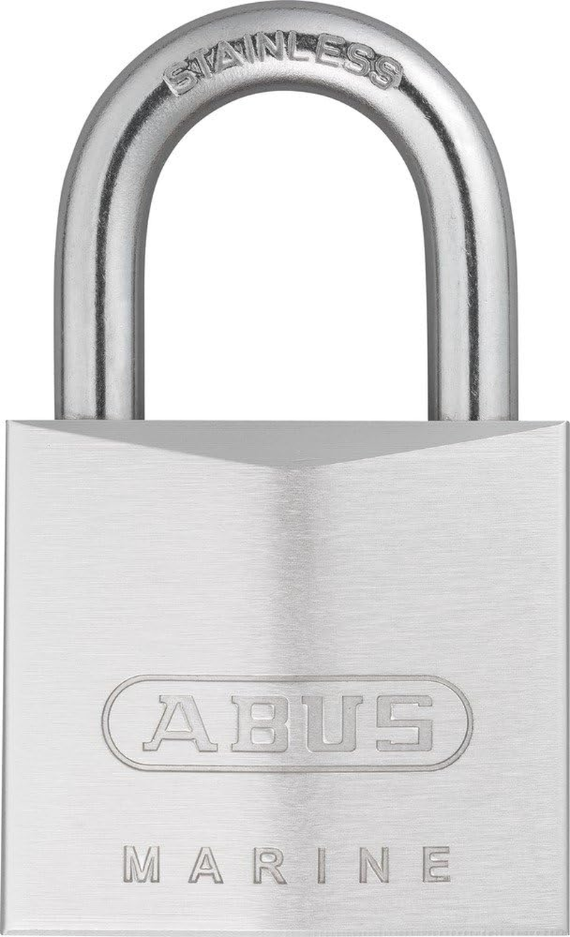 ABUS Marine Padlock 75IB/40 - Weatherproof - Brass Lock Body with Nickel Pearl Coating - ABUS Security Level 6 - Silver