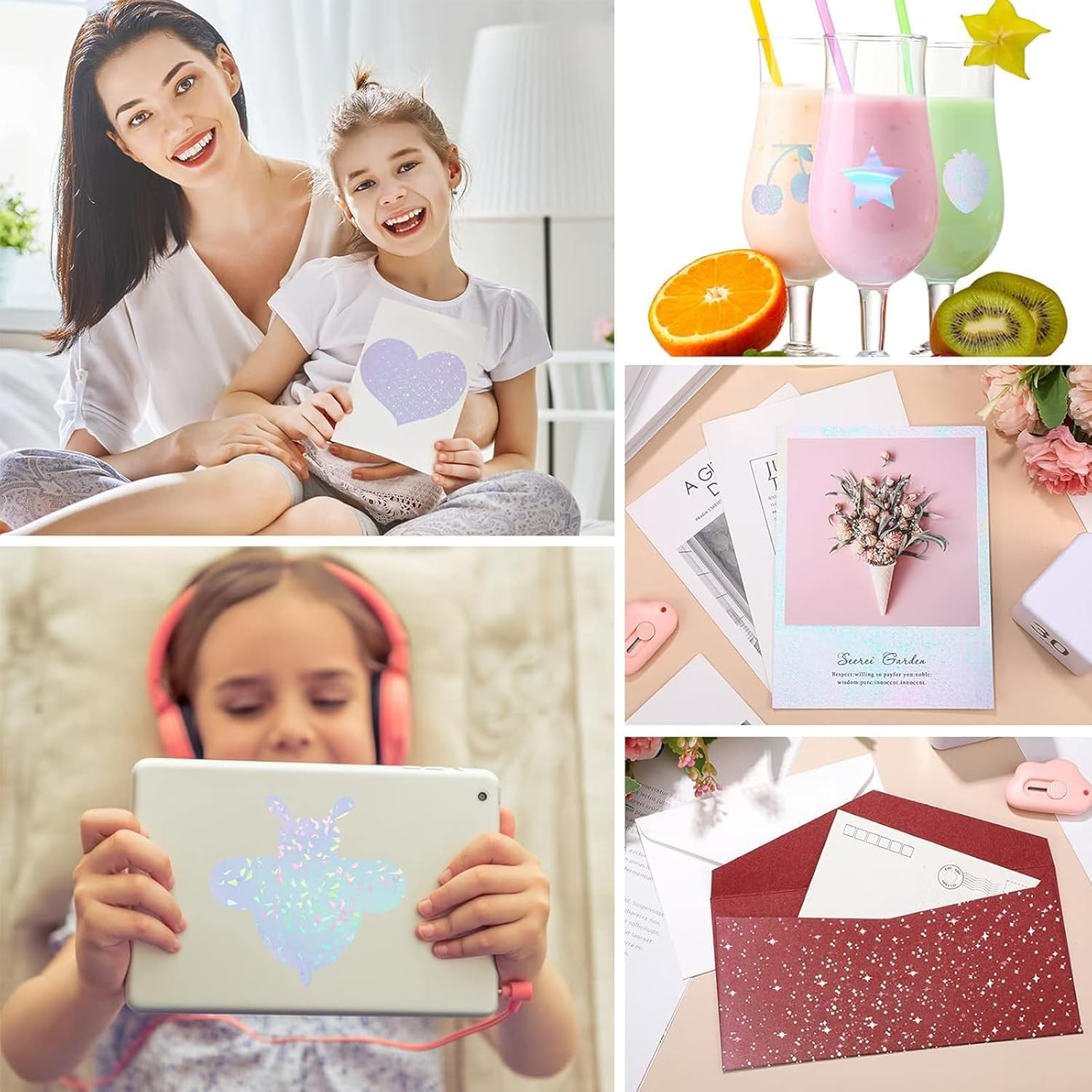 Printable Vinyl Sticker Paper for Inkjet & Printer Laser, A4-21X29.7 Cm - 8.27"X11.69", Waterproof, Arbitrary Cutting, Adhesive Backing, Stable Adhesion (20 Pcs) (Colored Laser)