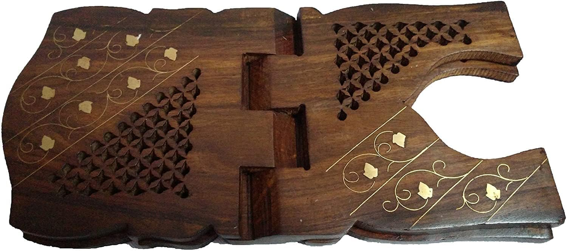 Garden of Arts Wooden Handmade Quran Geeta Bible Holder Support Stand Reading Book Holder Display Folding Religious Prayer Stand Wooden Holy Book Stand Medium Size 15 Inches Large Big Size image number 1