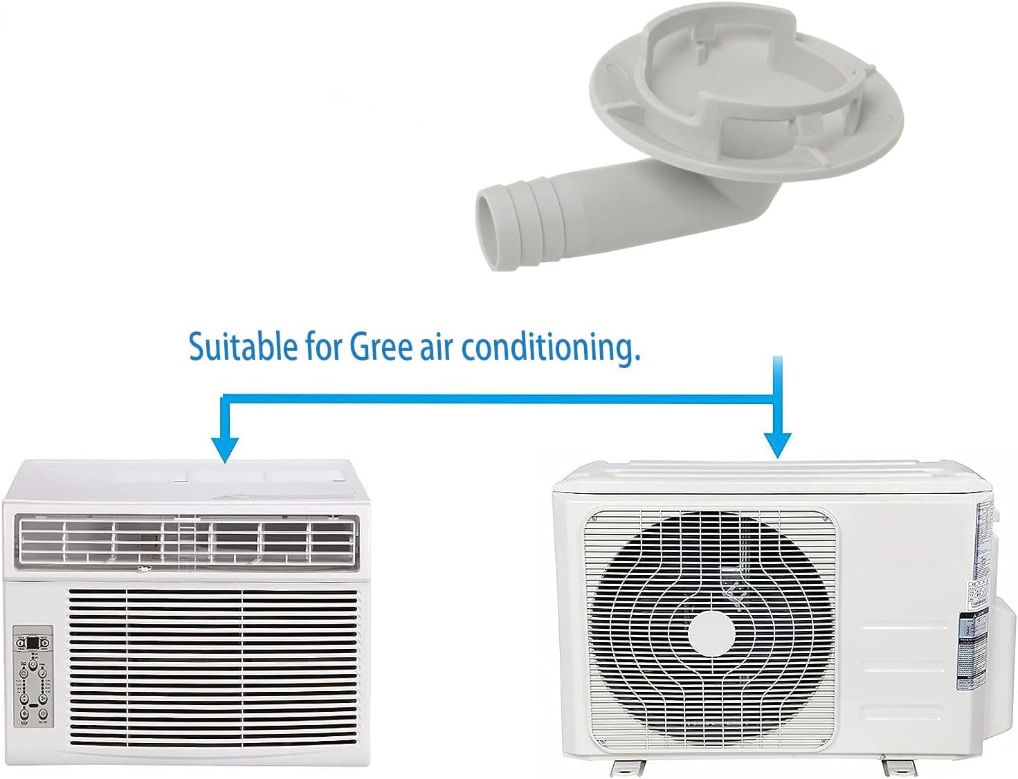 MEETOOT 2Pcs 40Mm Air Conditioner Drain Hose Connector Conduct Condensate Plug Teeth Seal Elbow Fitting for Window AC Unit Mini Split Frigidaire image number 4