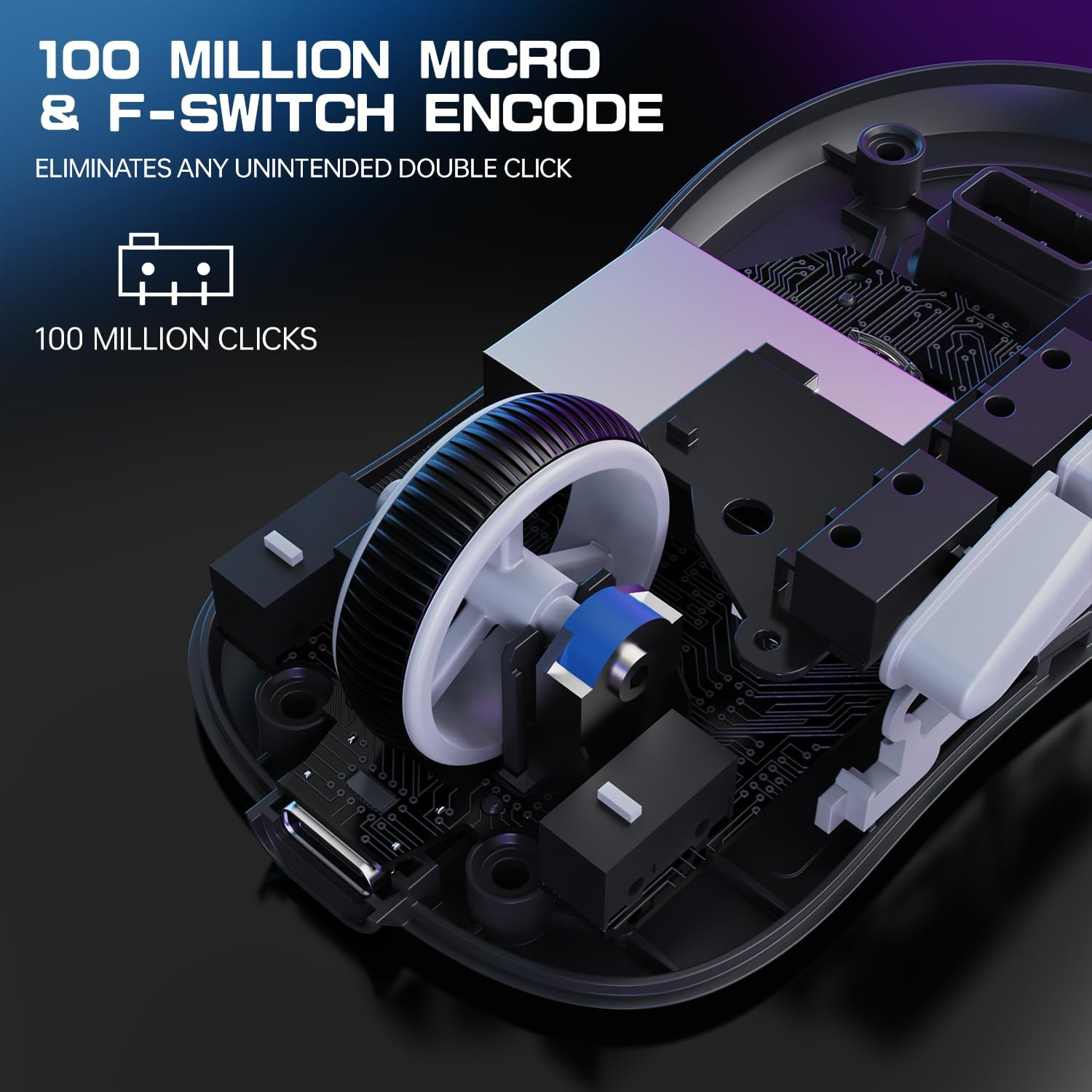 ATTACK SHARK X3MAX Wireless Gaming Mouse,Pixart PAW3950 Gaming Sensor,Up to 42K DPI,100 Million Micro,49G Lightweight Tri-Mode(Bt5.2/2.4Ghz/Wired) Mice with Coiled Cable-White image number 6