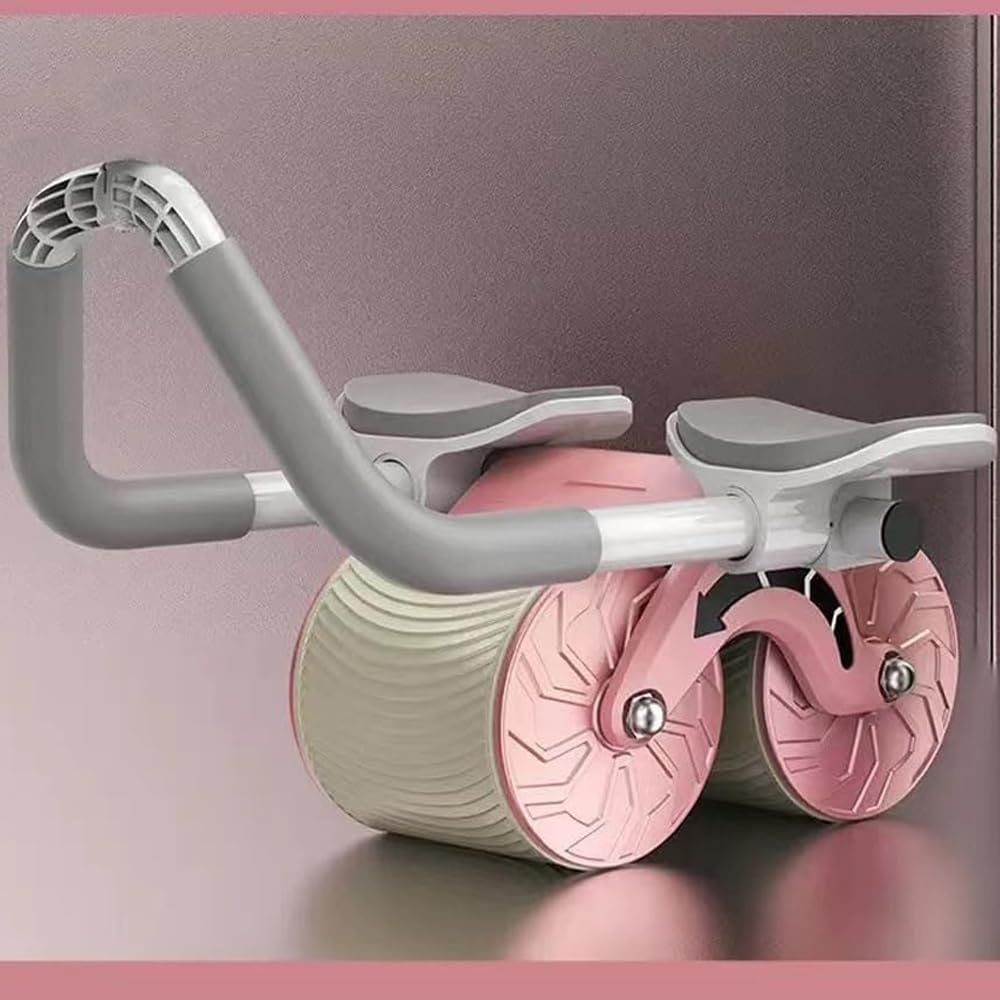 MTSDM Ab Roller Wheel and Pull Rope Set, Elbow Support Automatic Rebound Abdominal Wheel, Difficult Abdominal & Core Strength Training Core Strength Training Wheel with Phone Holder for Workout Home image number 2