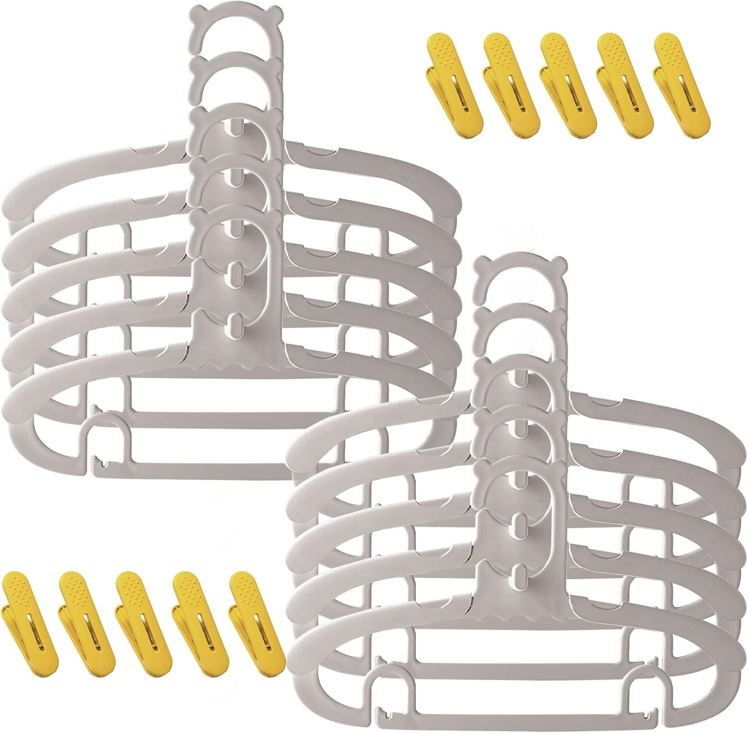 Hanger Clips and Hangers for Baby Kids Skirt Suit Pants Clothes Extendable and Adjustable Non-Slip Durable and Space-Saving Design (30 Hangers + 10 Clips) image number 5