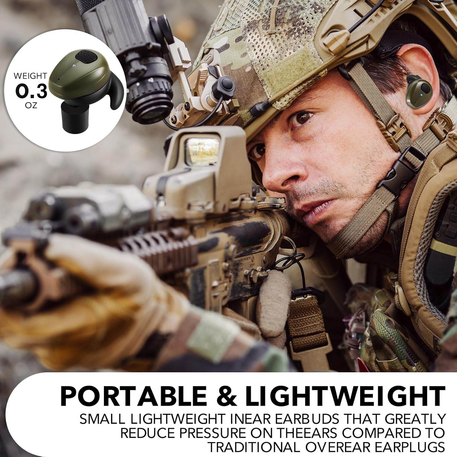 YHKEMA Electronic Bluetooth Sound Suppression Ear Hearing Protection, NRR 28Db Wireless Earplug with Rechargeable Case, In-Ear Gun Sound Amplification Earbud for Shooting, Hunting and Range (Green) image number 4