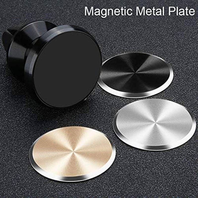 IKEEP Metal Plates Replacement Set 4 Pack for Magnetic Car Mount. Kit of 4 Black round Discs without Holes for Case Back, Phone Magnets. Strong 3M Adhesive Backing Circular Cell Phone Holder Stickers image number 5
