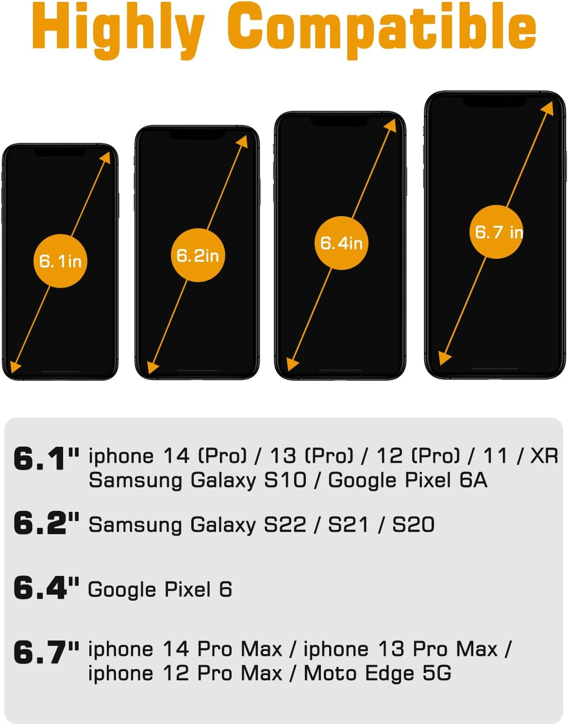 Eralcna Tactical Gear Plate Carrier Vest Accessories Phone Chest Mount Holder for Screen Size 4.7"-6.7",BK image number 5
