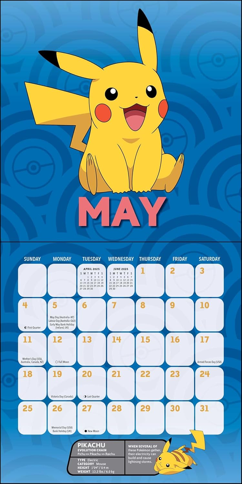 Pok&eacute;mon 2025 Mini Wall Calendar