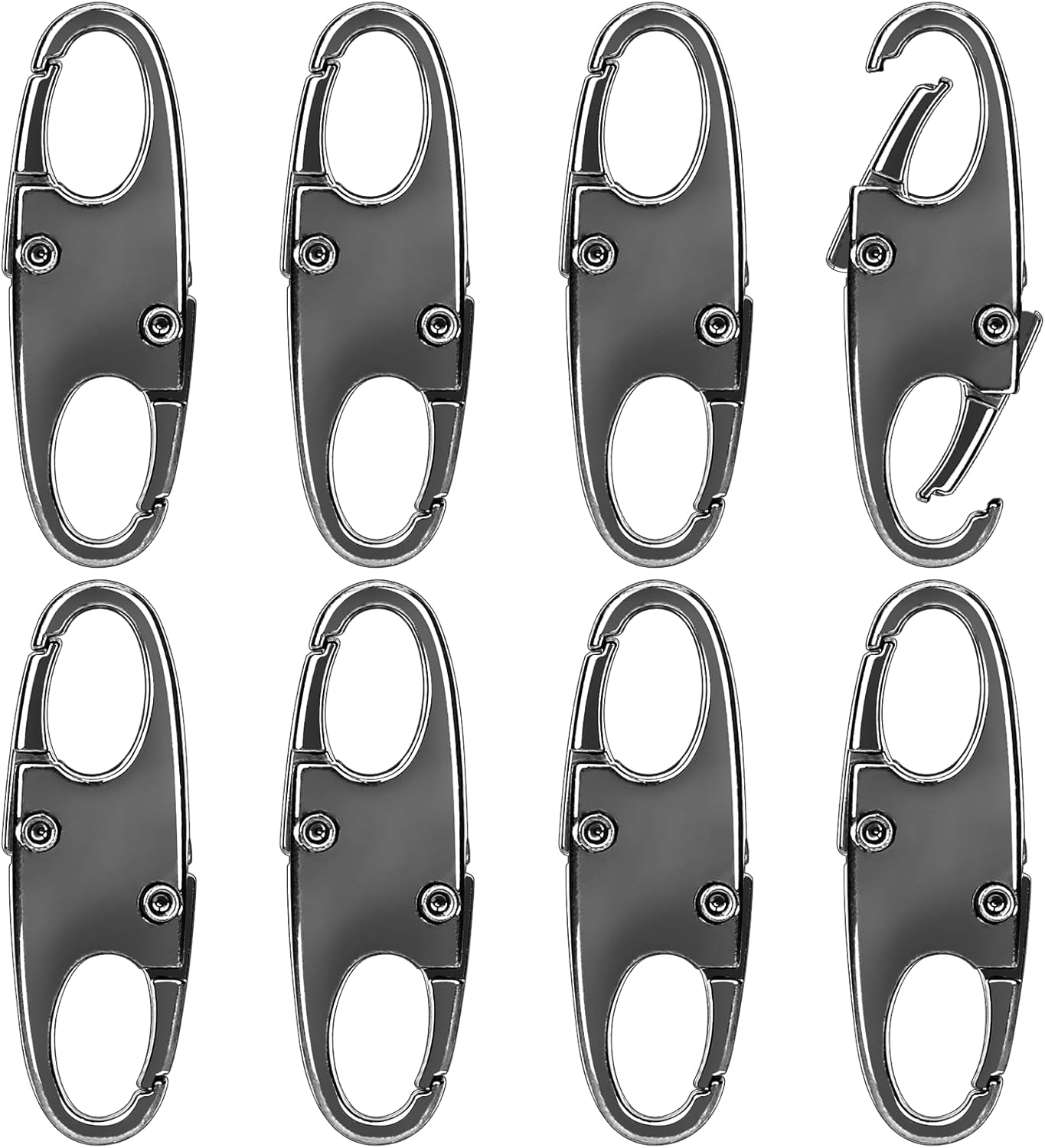 KALIONE 8Pcs Zipper Clip Theft Deterrent, Zipper Locks for Backpacks, Double Sidesmall Zipper Clips, Keychain Key Holder, Metal Zipper for Traveling Camping, Backpack Zipper Clip image number 1