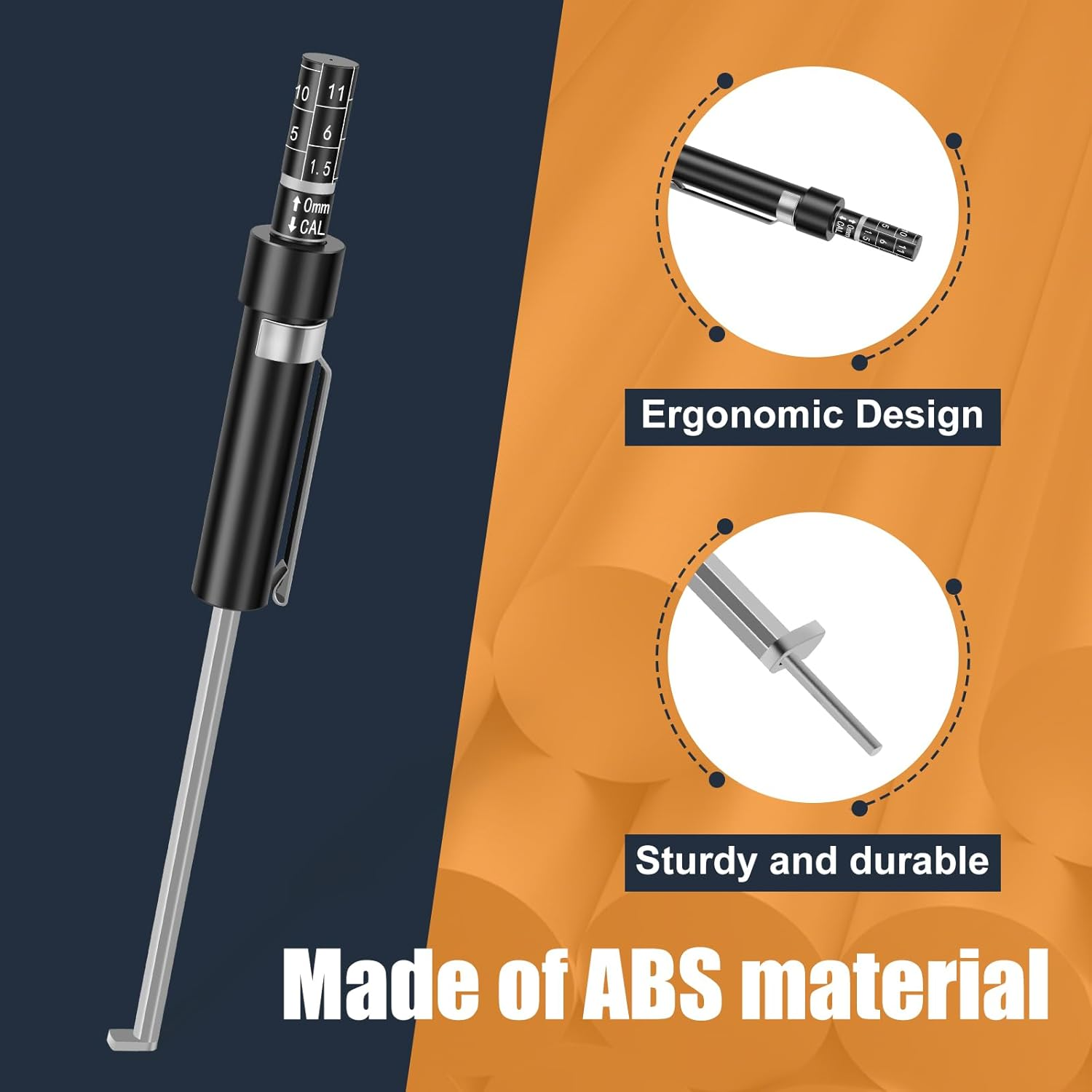 Car Brake Pad Thickness Gauge, Brake Pad Measuring Tool, Brake Pad Tester Pen, Brake Pad Tester Pen with Scale Brake Pad Gauge Auto Brake Measuring Tool for Internal External Brake Pad image number 5