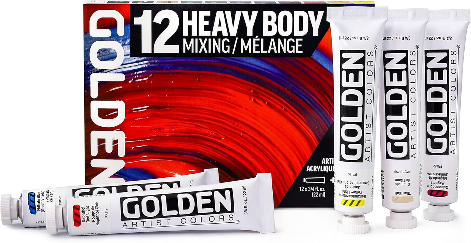 Golden Artist Colors, Heavy Body Acrylics, 12-Color Mixing Set image number 3