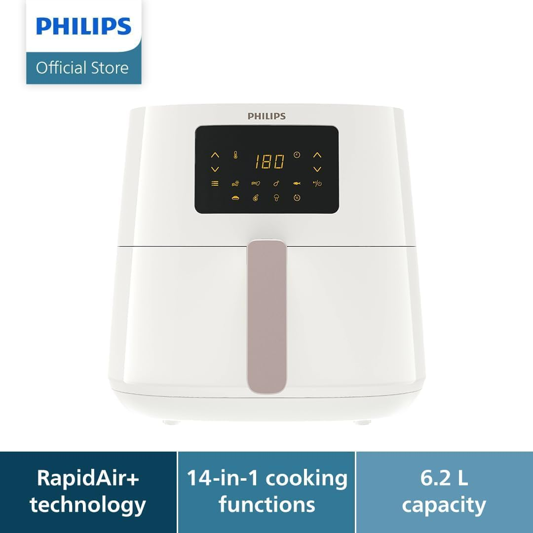 Philips Essential Air Fryer with Rapid Air Technology, 1.2Kg, 6.2L, 2000 Watt, 5 Portions, White (HD9270/21) image number 5