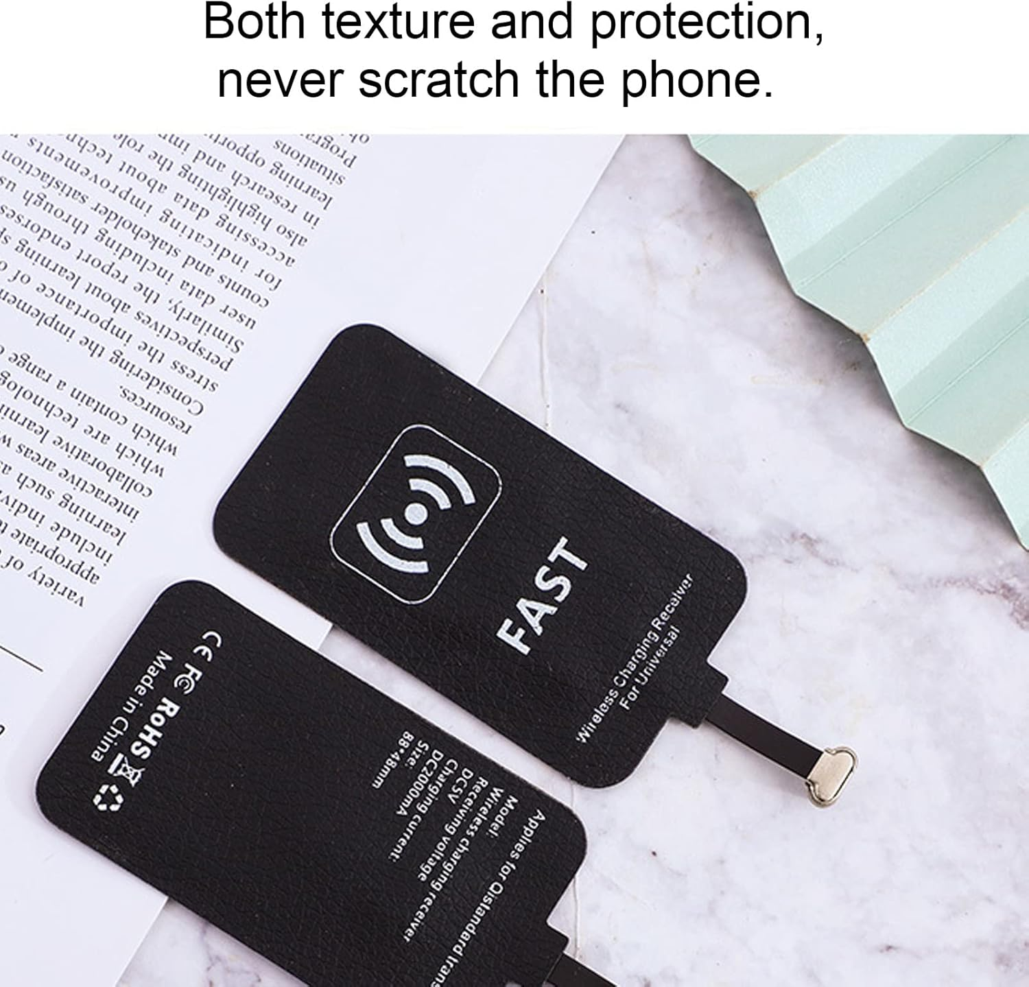 Type C Wireless Charging Receiver, 10W Wireless Charger Adapter with Foldable Plug, Interface Guard, for USB C Phones, Plug and Play image number 1