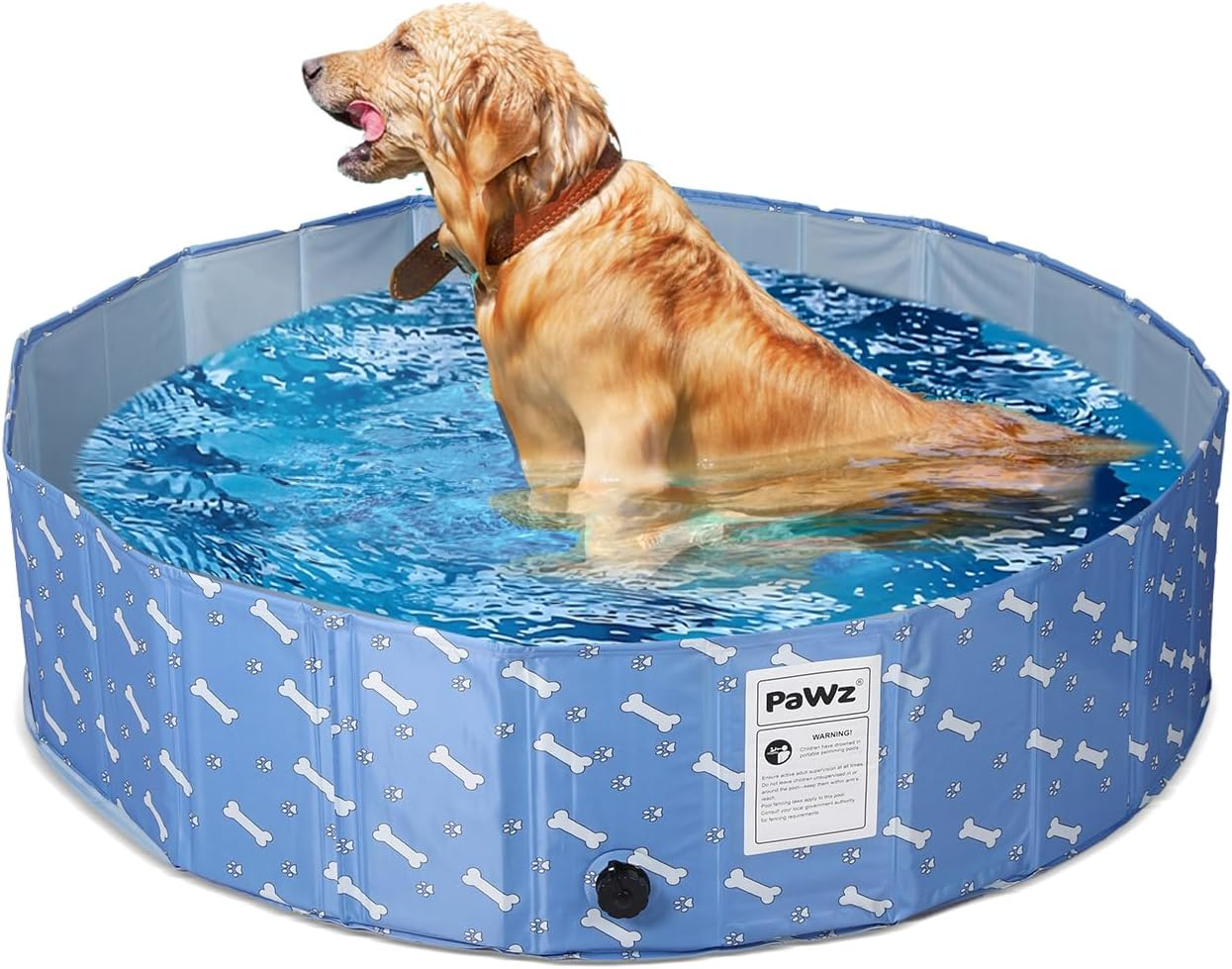 Portable Pet Swimming Pool Kids Dog Cat Washing Bathtub Outdoor Bathing Blue L image number 4
