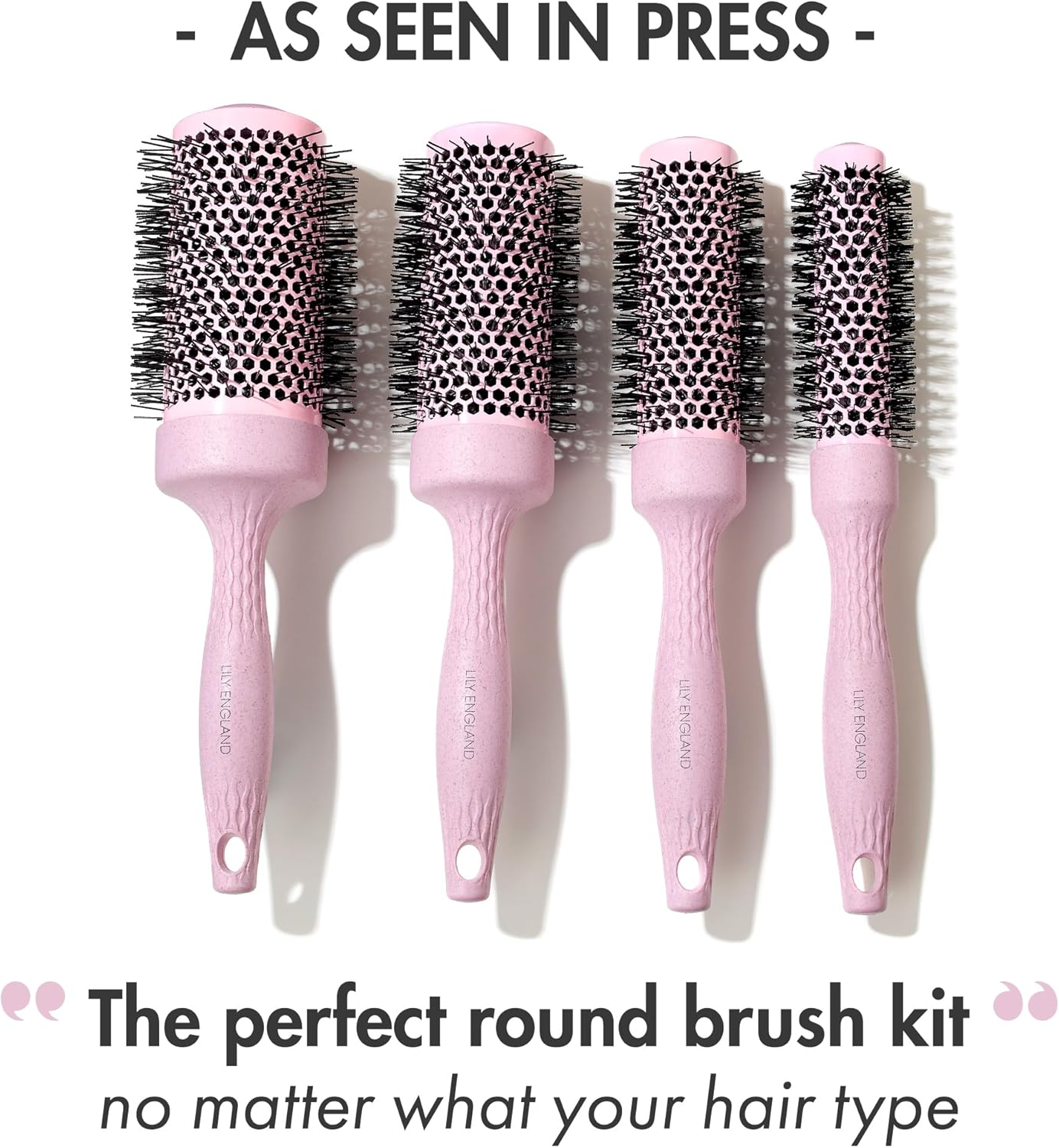 Lily England round Brush Set for Women - round Barrel Hairbrush for Blow Drying - Blow Dry Brush - the Ultimate Gift Set for Her by (Pink) image number 1