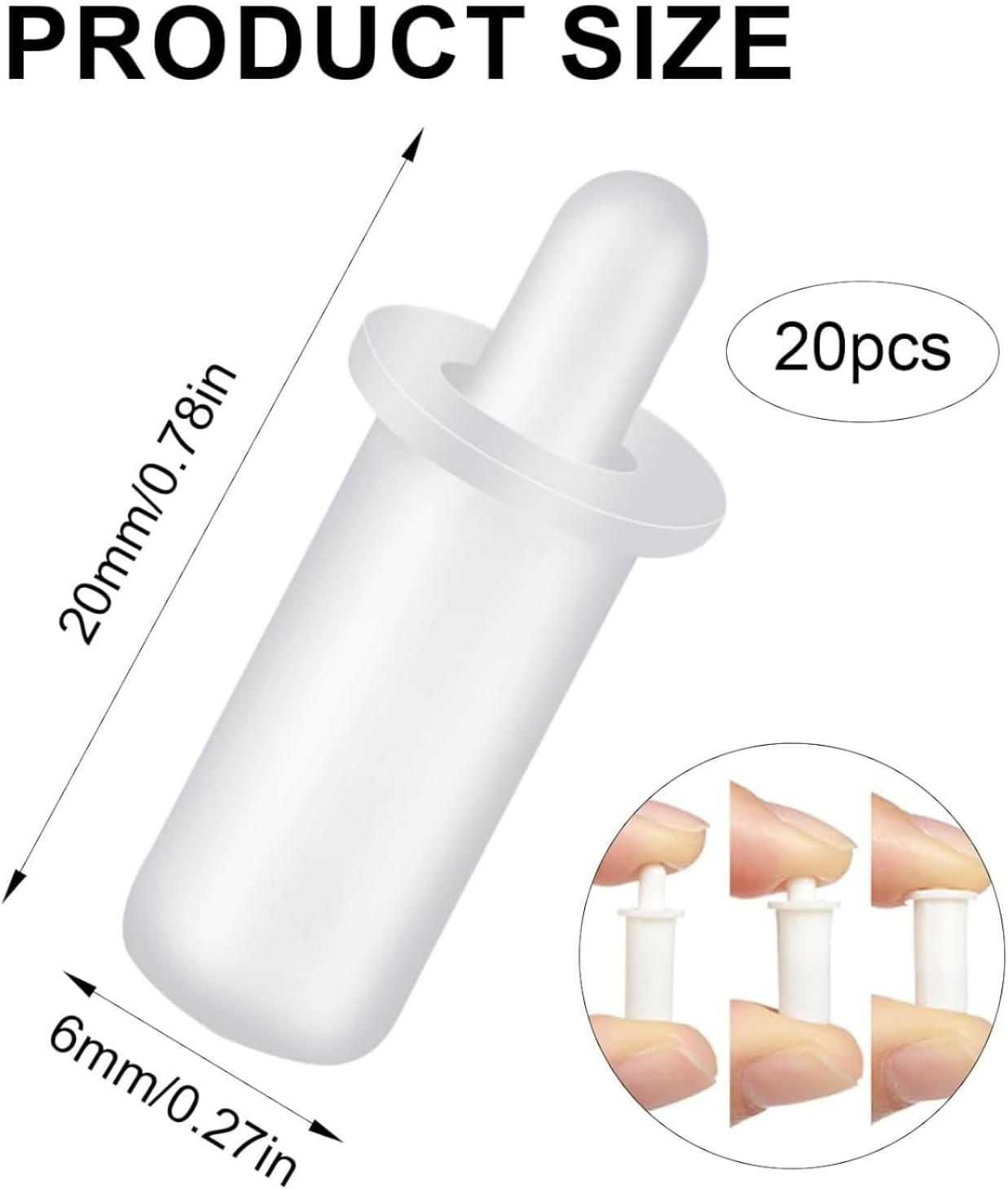 20Pcs Shutter Latch Repair Kit - Plastic Replacement Pins for Louver & Curtain Blinds, Household Windows, and Plantation Shutters - Telescopic (20Mm)