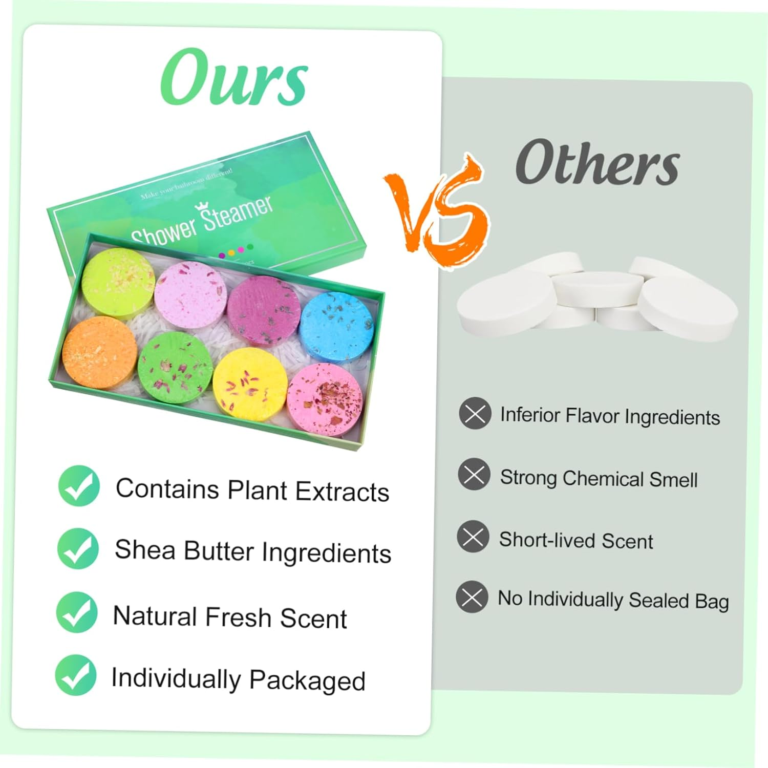 Aroma Bath Tablets 8Pcs 30G Natural Essential Oil Bath Salts Aromatherapy Shower Steamers for Women Relaxation Mood Relief image number 4