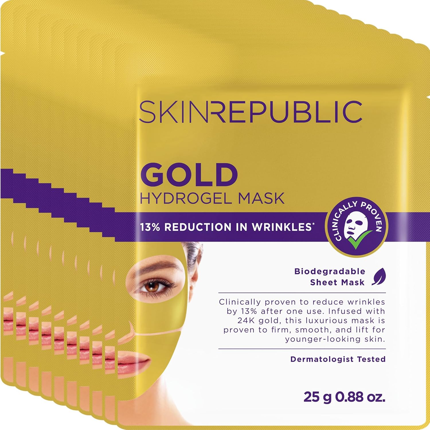 Skin Republic 10 Pack Gold Hydrogel Face Mask image number 1