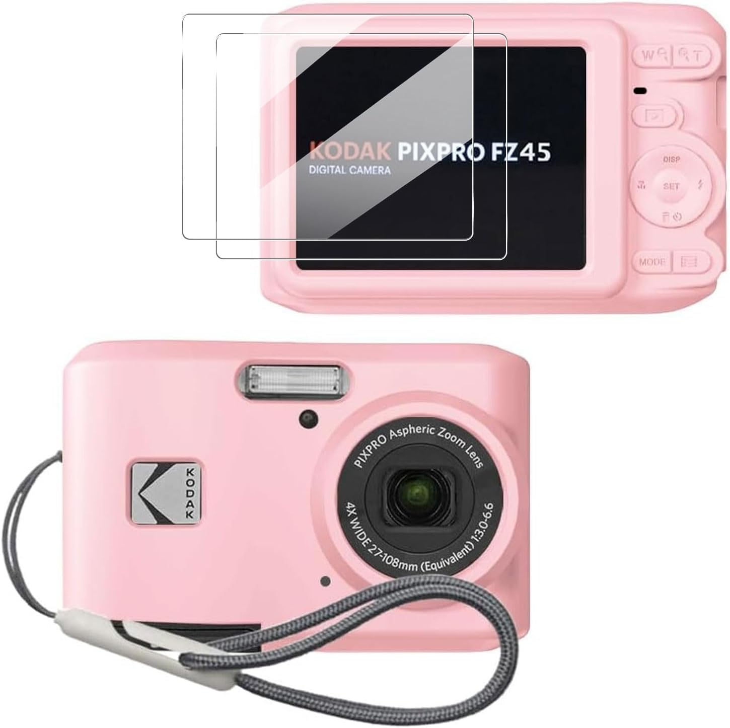 Tedubax Case for Kodak PIXPRO FZ45 Case, Soft Silicone Case for Kodak PIXPRO FZ45 - Anti-Scratch Slim Fit Lightweight Protective Case - Pink - Black image number 3