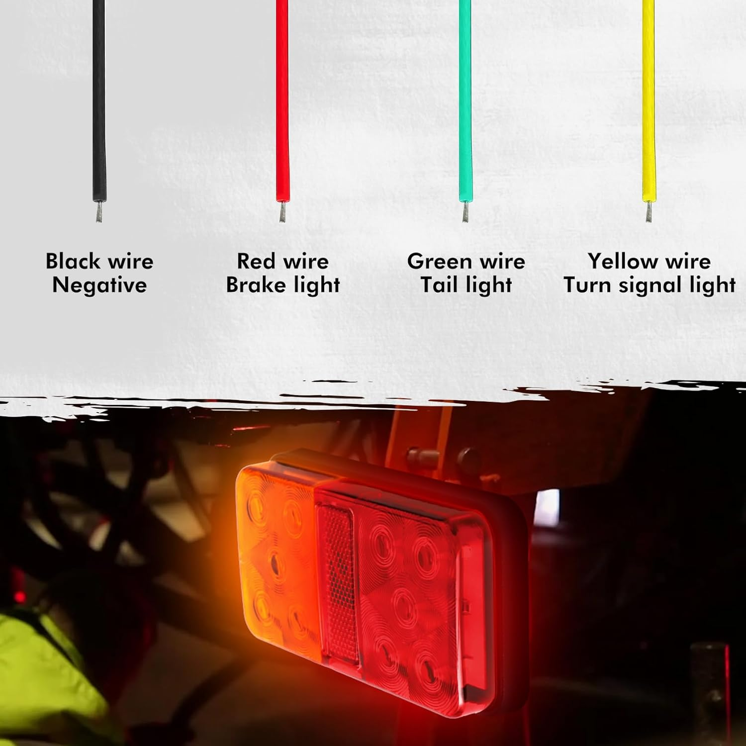 4 Pack 10-LED Trailer Tail Light Kit, 8M 5 Core Cable, 7 Pin Flat Plug for 10-30V UTE Caravan Trailer image number 4