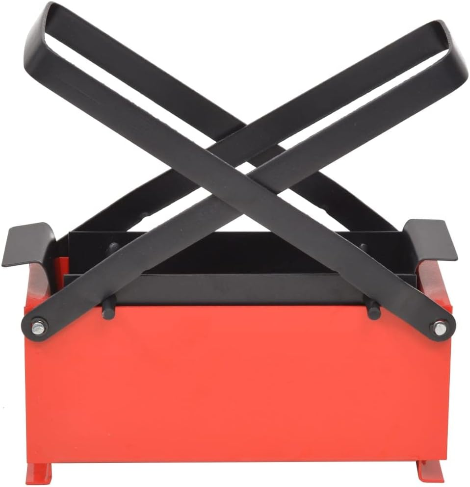 &lsquo;Vidaxl Paper Log Briquette Maker - Steel Constructed - Manually Operated - Optimised Pressure Distribution - Black and Red&rsquo; image number 4